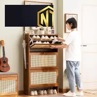 TỦ ĐỰNG GIÀY DÉP NHỎ GỌN CÓ MÓC TREO ĐỒ